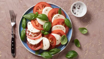 Caprese Salad With Fresh Mozzarella And Tomatoes
