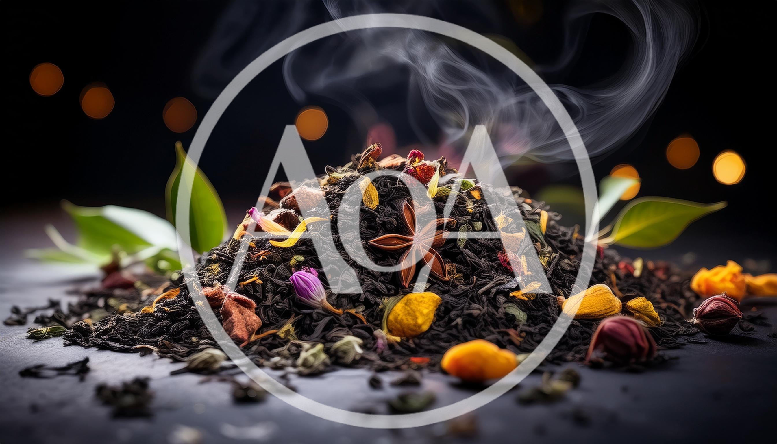 Steaming Pile Of Loose Leaf Tea With Spices