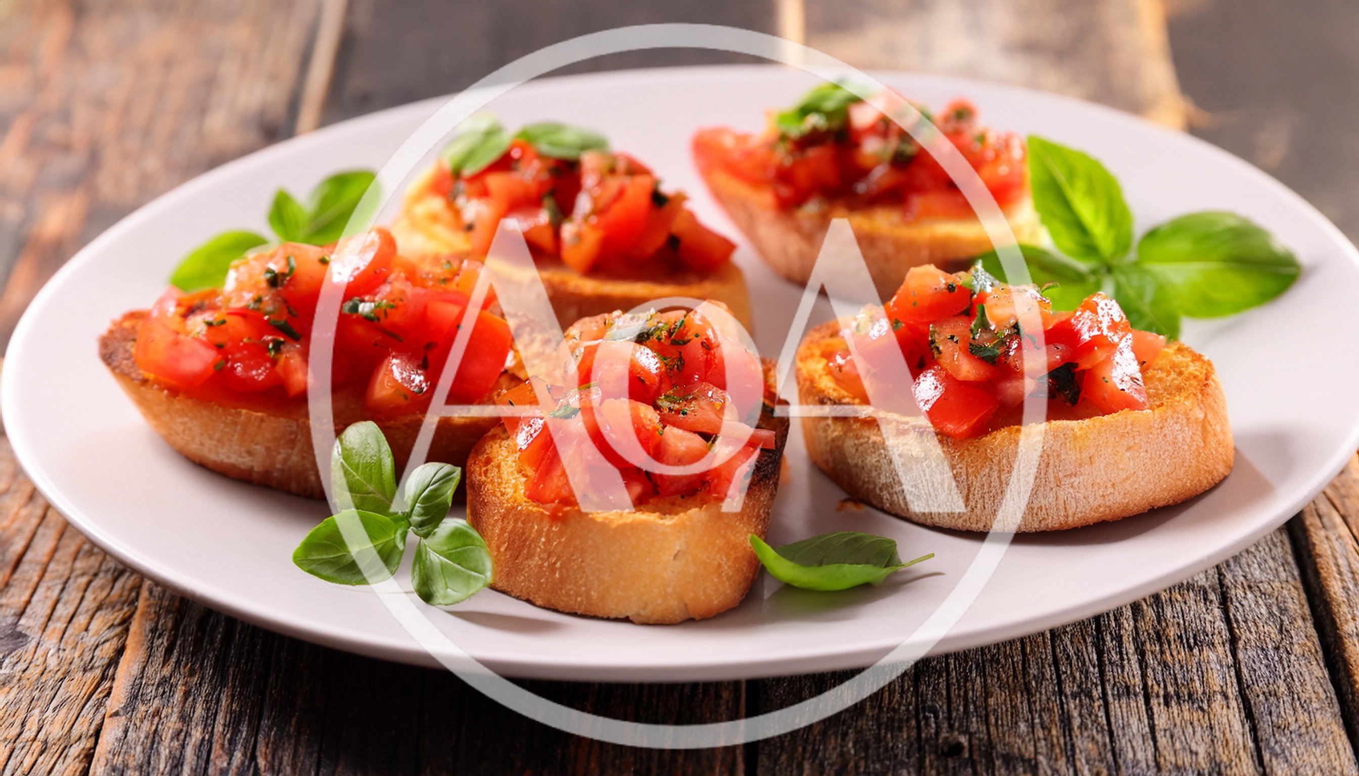 Fresh Tomato Bruschetta Appetizer on a Plate