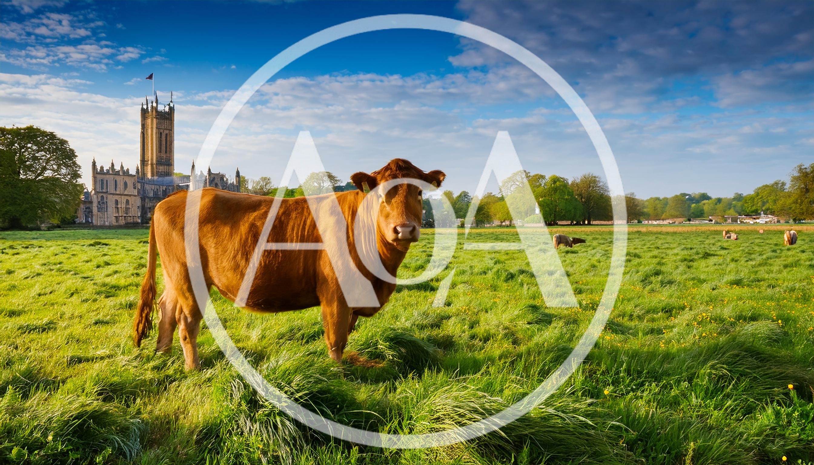 Brown Cow Standing In A Lush Green Meadow