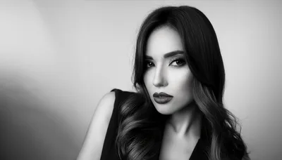 Portrait Of A Beautiful Woman With Wavy Hair