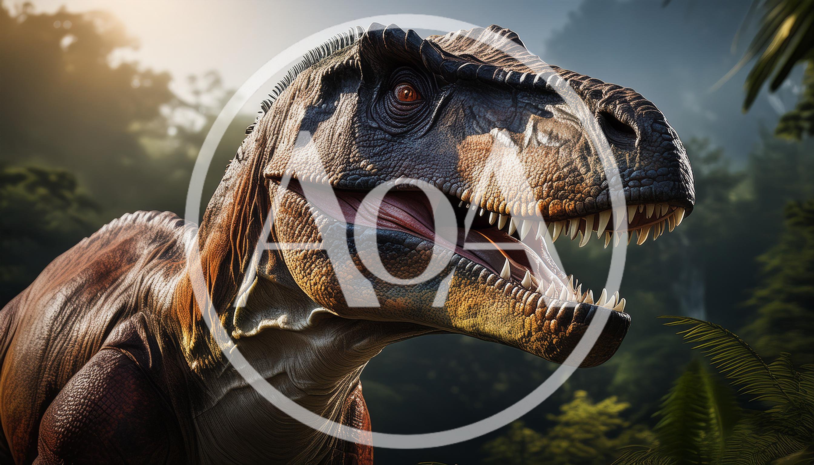 Close Up Portrait Of A Ferocious Tyrannosaurus Rex