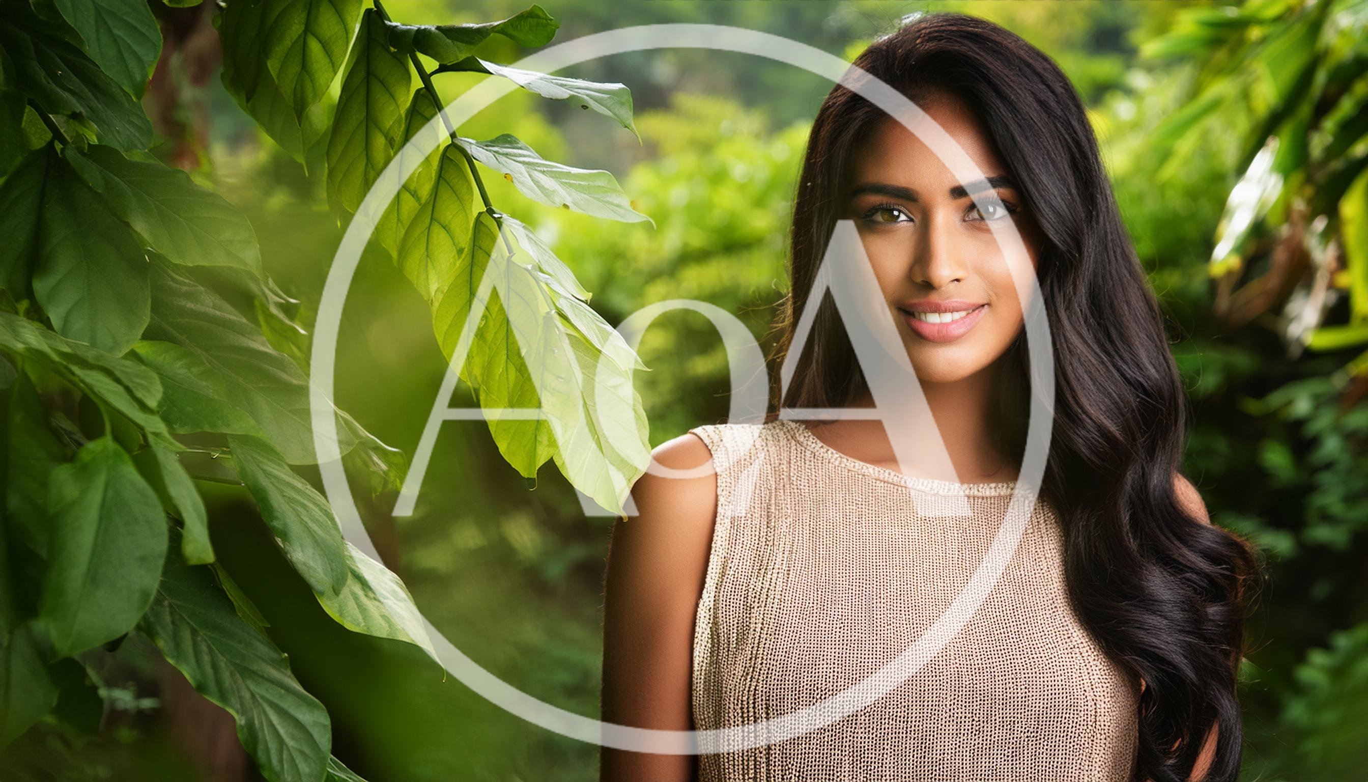 Portrait Of A Beautiful Young Woman In Nature