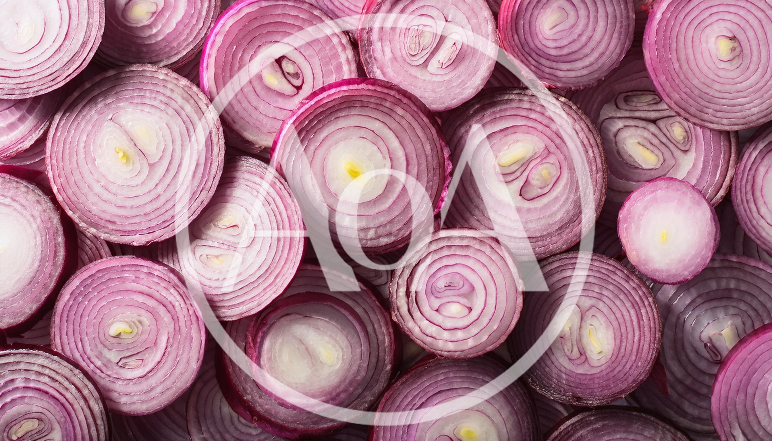Top View Of Sliced Red Onion Rings