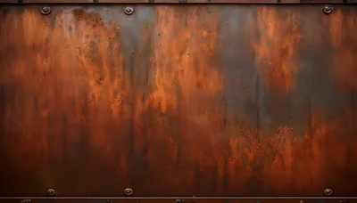 Weathered Rusty Metal Plate With Rivets