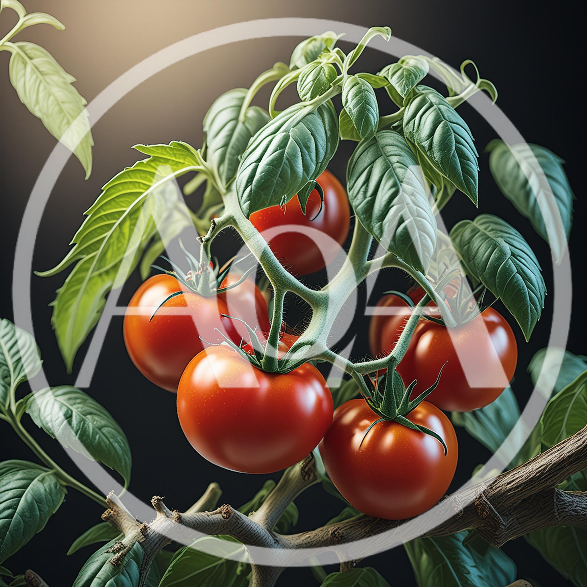 Fresh Red Tomatoes Growing On A Vine