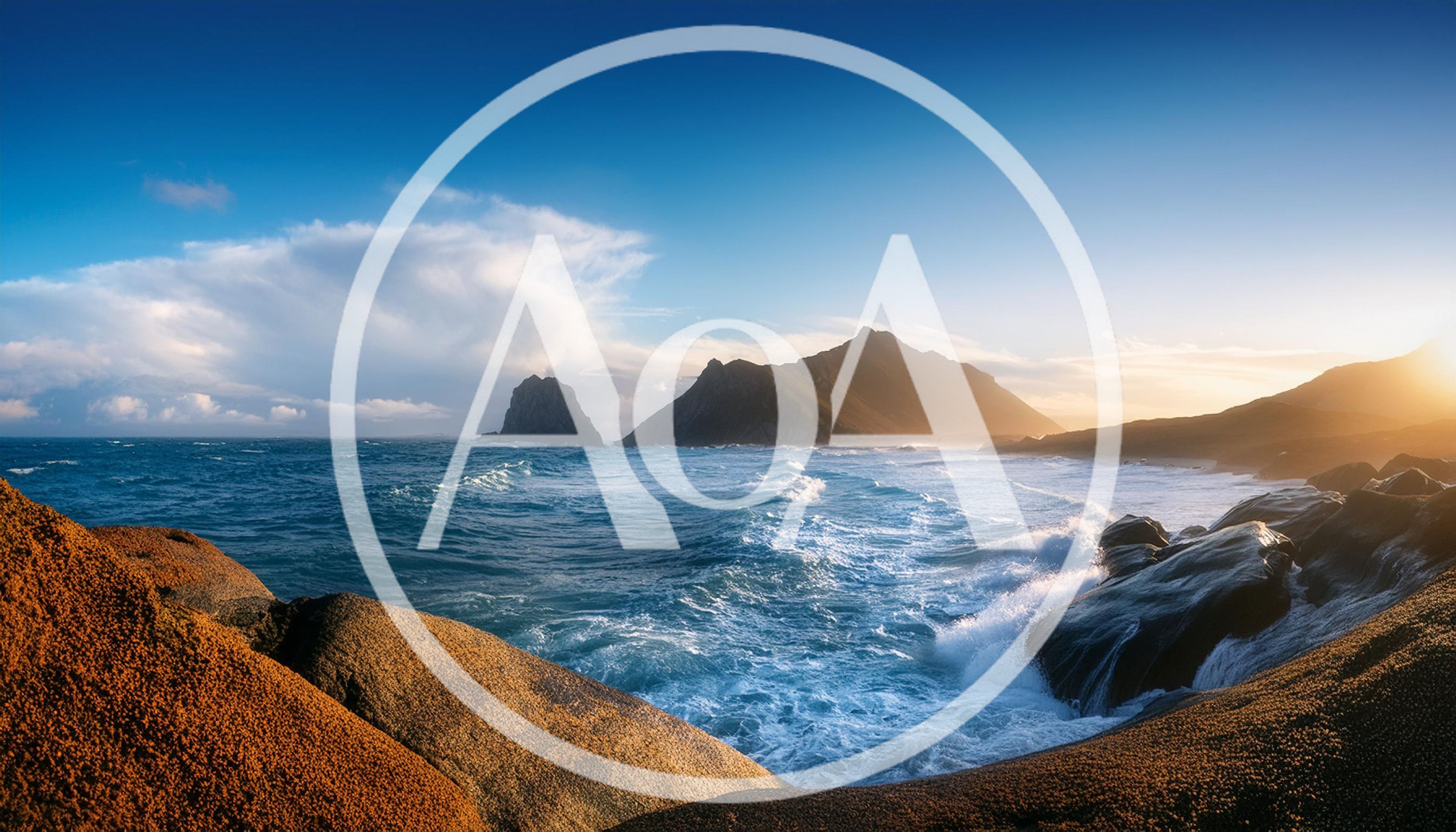 Dramatic Coastal Landscape With Crashing Waves And Mountains