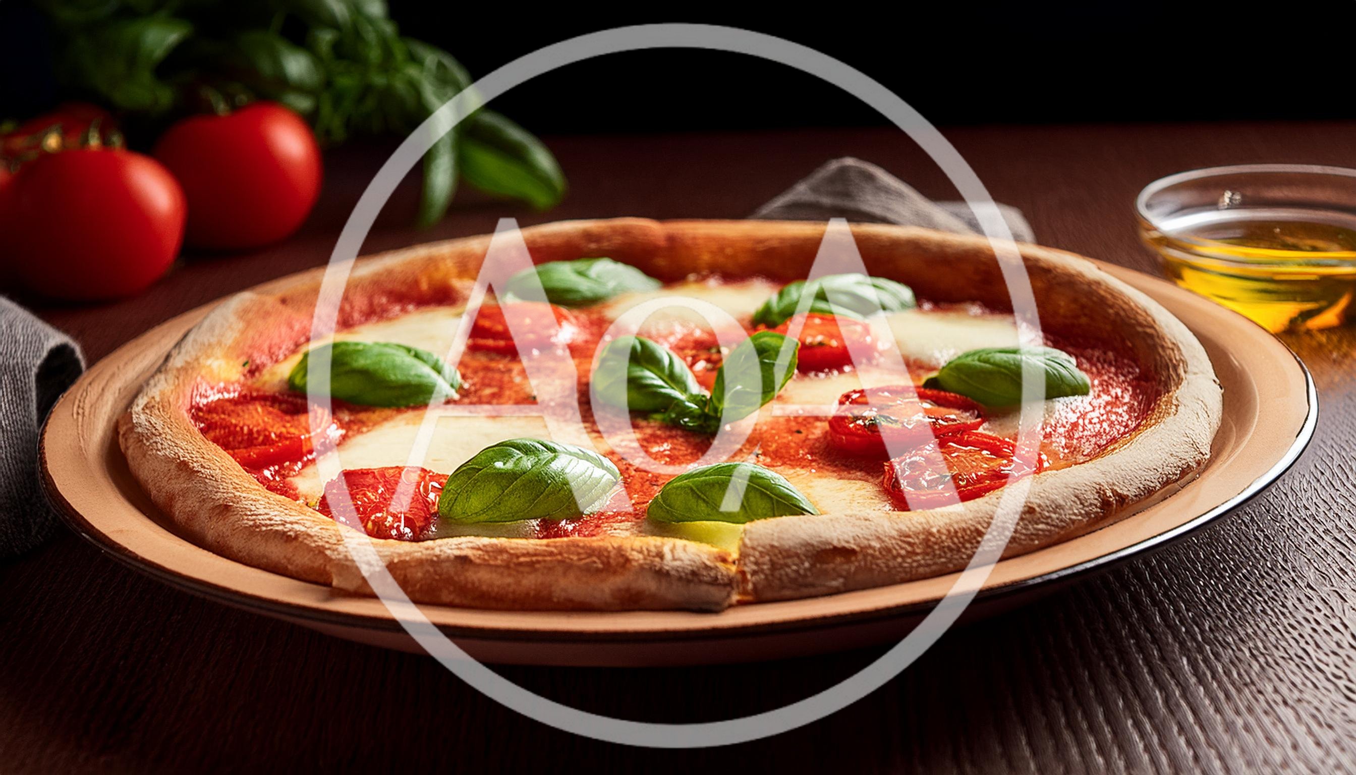 Freshly Baked Margherita Pizza On A Rustic Plate