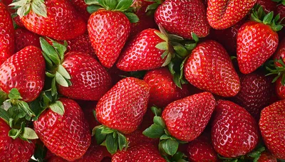 Fresh Ripe Strawberries Background Texture