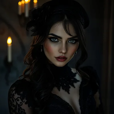 Portrait of a Gothic Woman in Victorian Attire