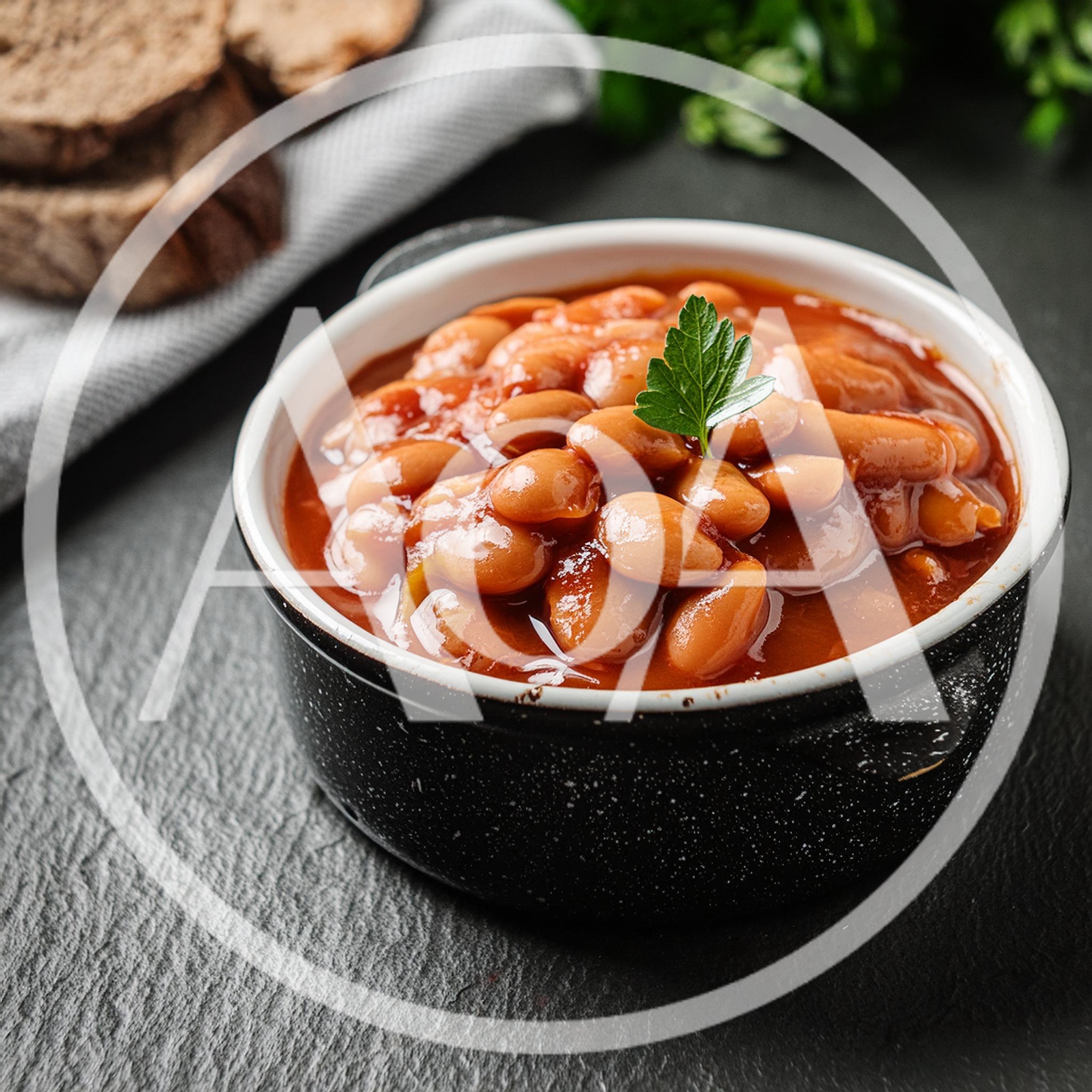 Bowl Of Baked Beans In Tomato Sauce