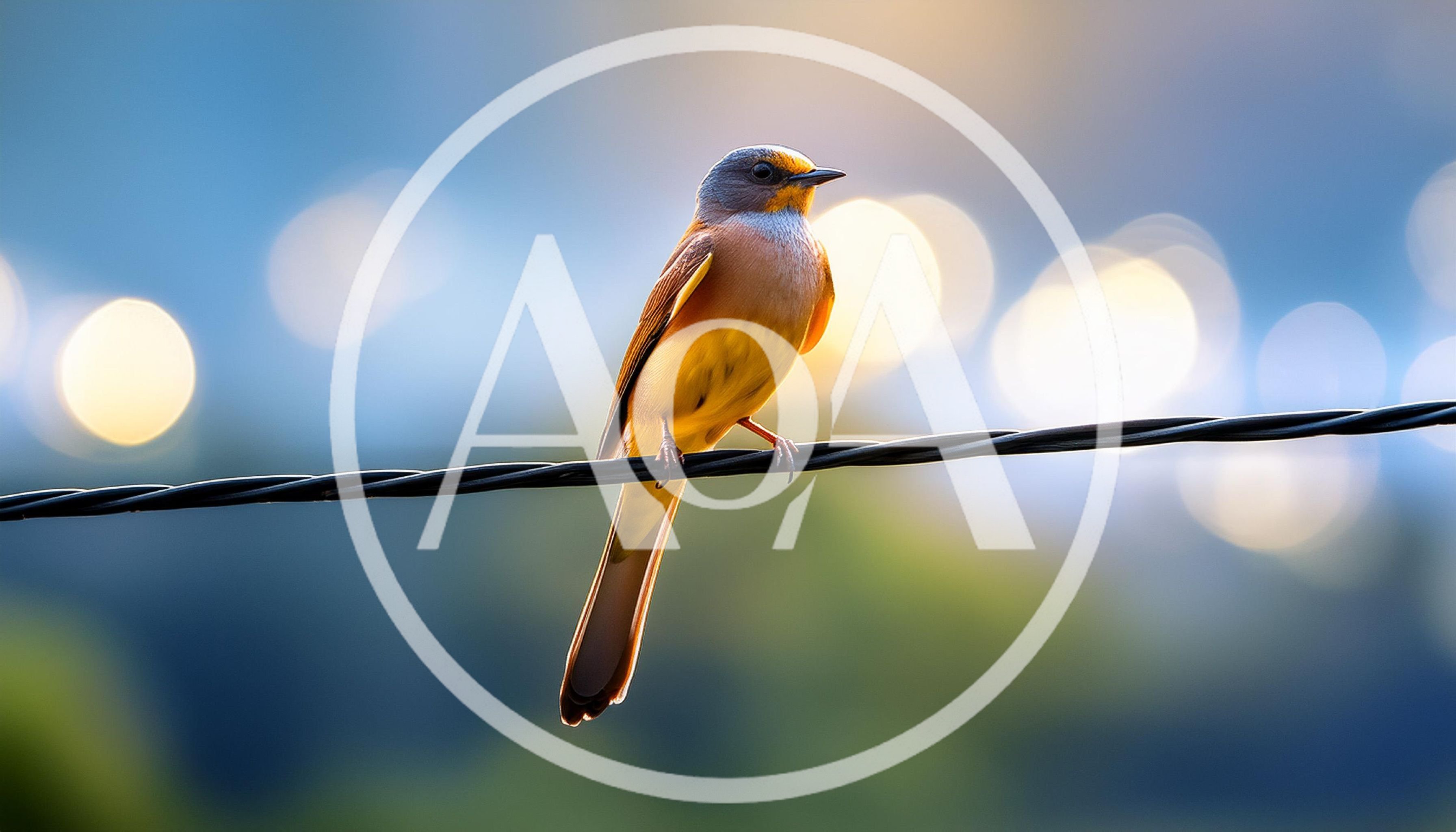 Small Yellow Bird Perched on a Wire