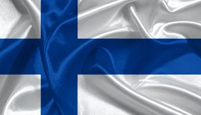 Waving Silk Flag Of Finland