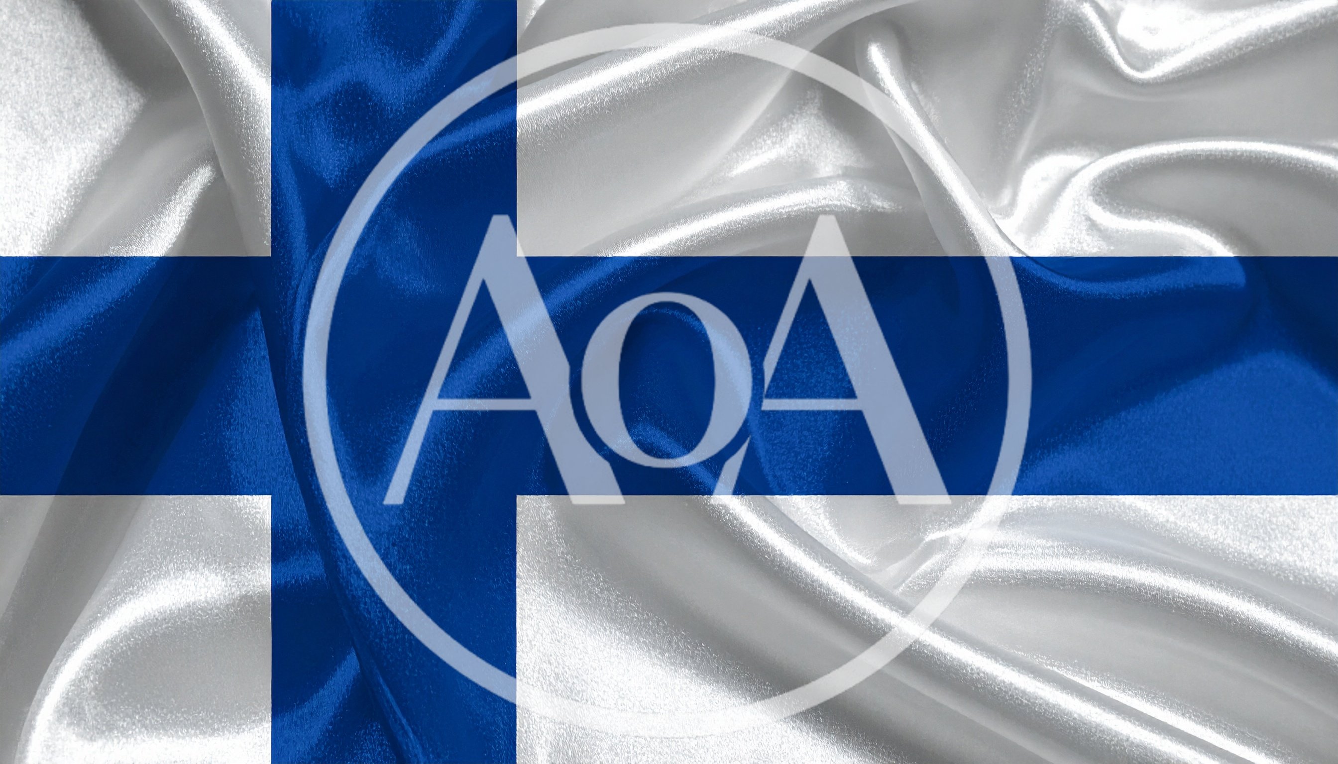 Waving Silk Flag Of Finland