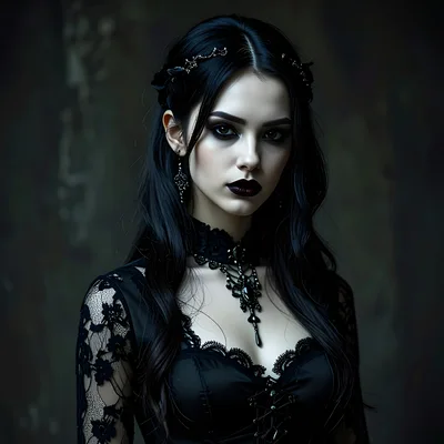 Portrait Of A Gothic Woman In Victorian Attire