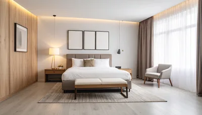 Modern Minimalist Bedroom Interior With Neutral Tones