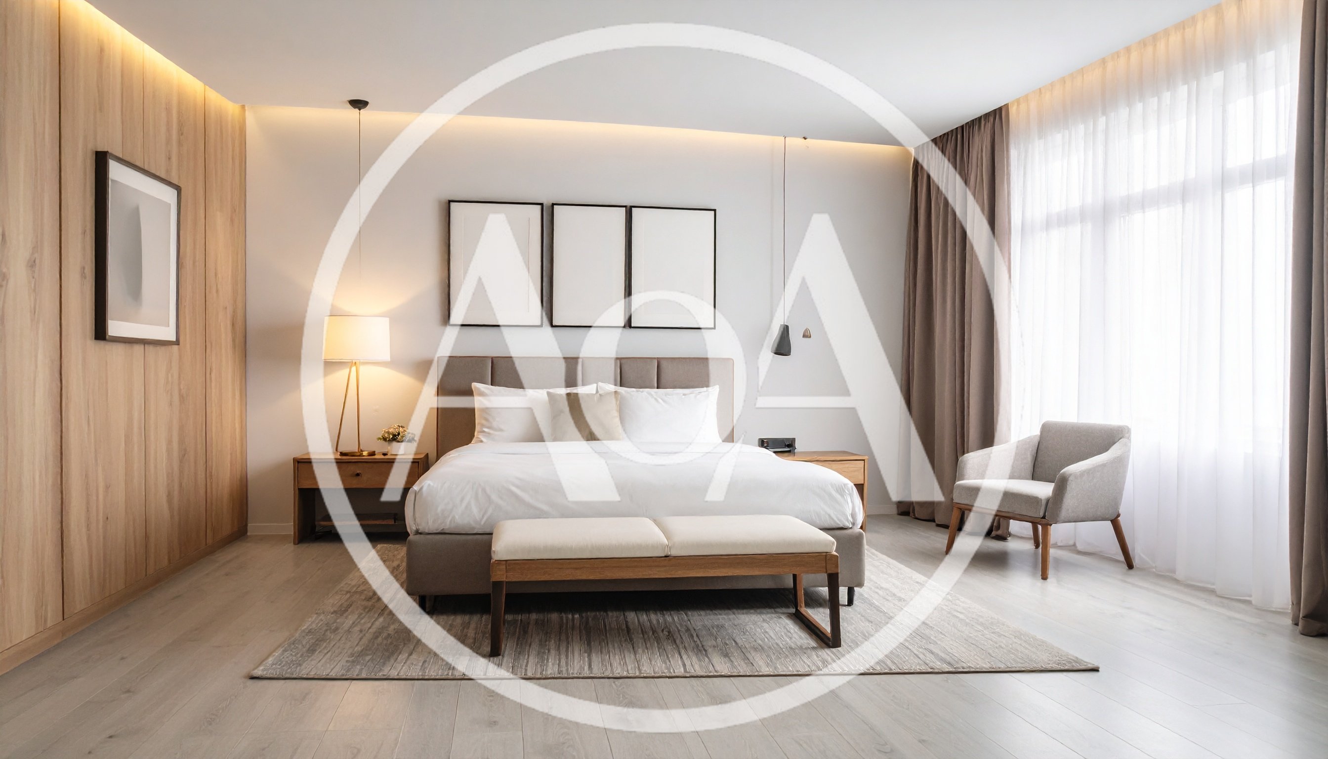 Modern Minimalist Bedroom Interior With Neutral Tones