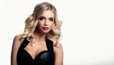 Portrait Of A Glamorous Blonde Woman In Evening Wear
