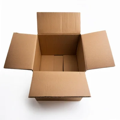 Open Empty Cardboard Box On White Background