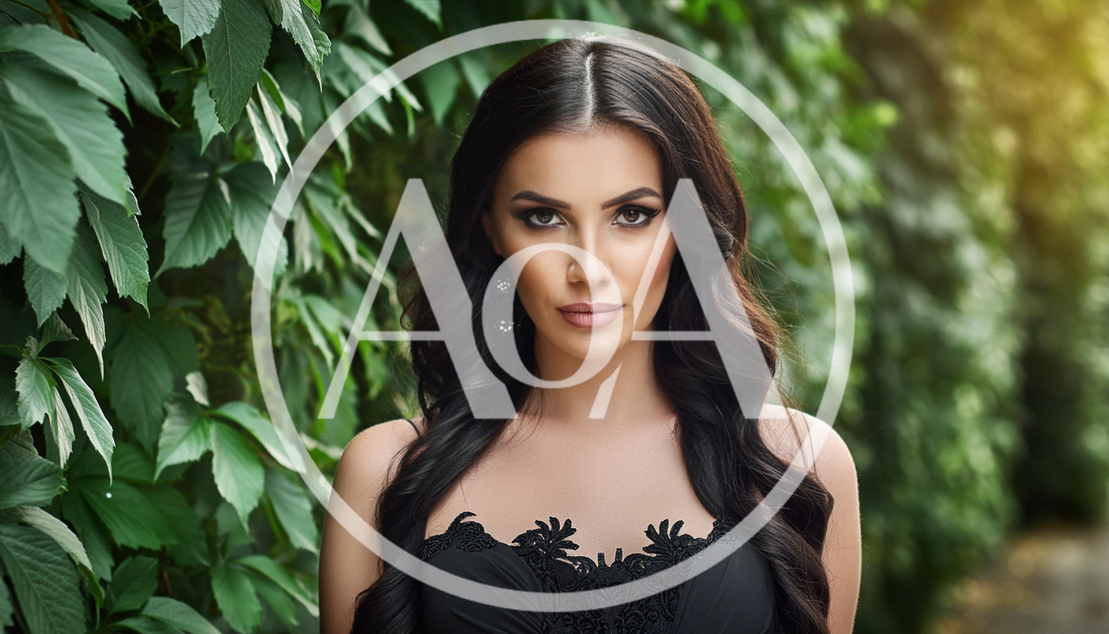 Portrait Of A Beautiful Woman With Long Dark Hair