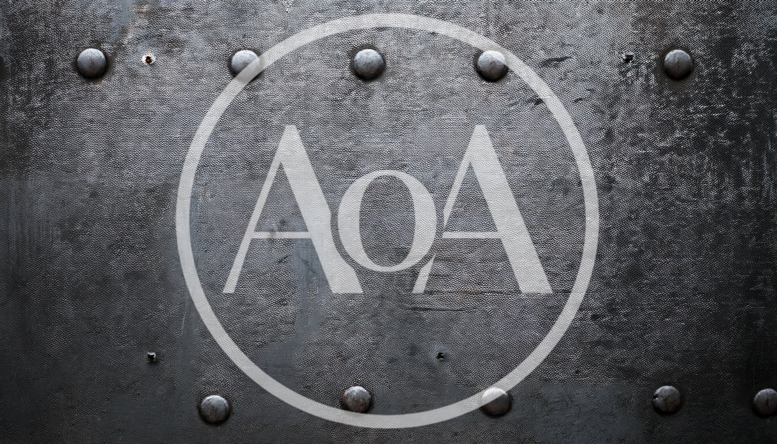 Dark Industrial Metal Plate With Rivets