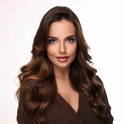 Portrait Of A Beautiful Woman With Long Wavy Hair