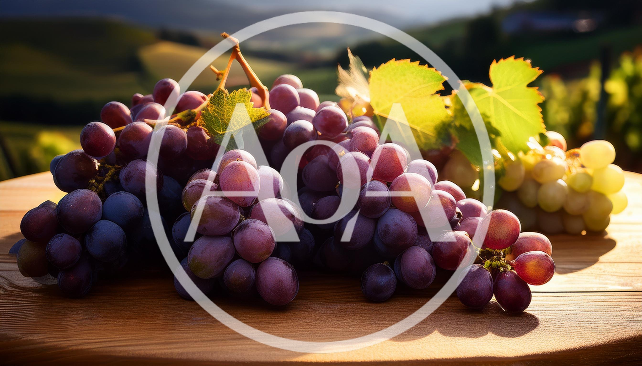 Fresh Red Grapes On A Wooden Table