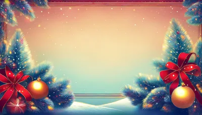 Christmas Holiday Background With Ornaments And Pine Branches