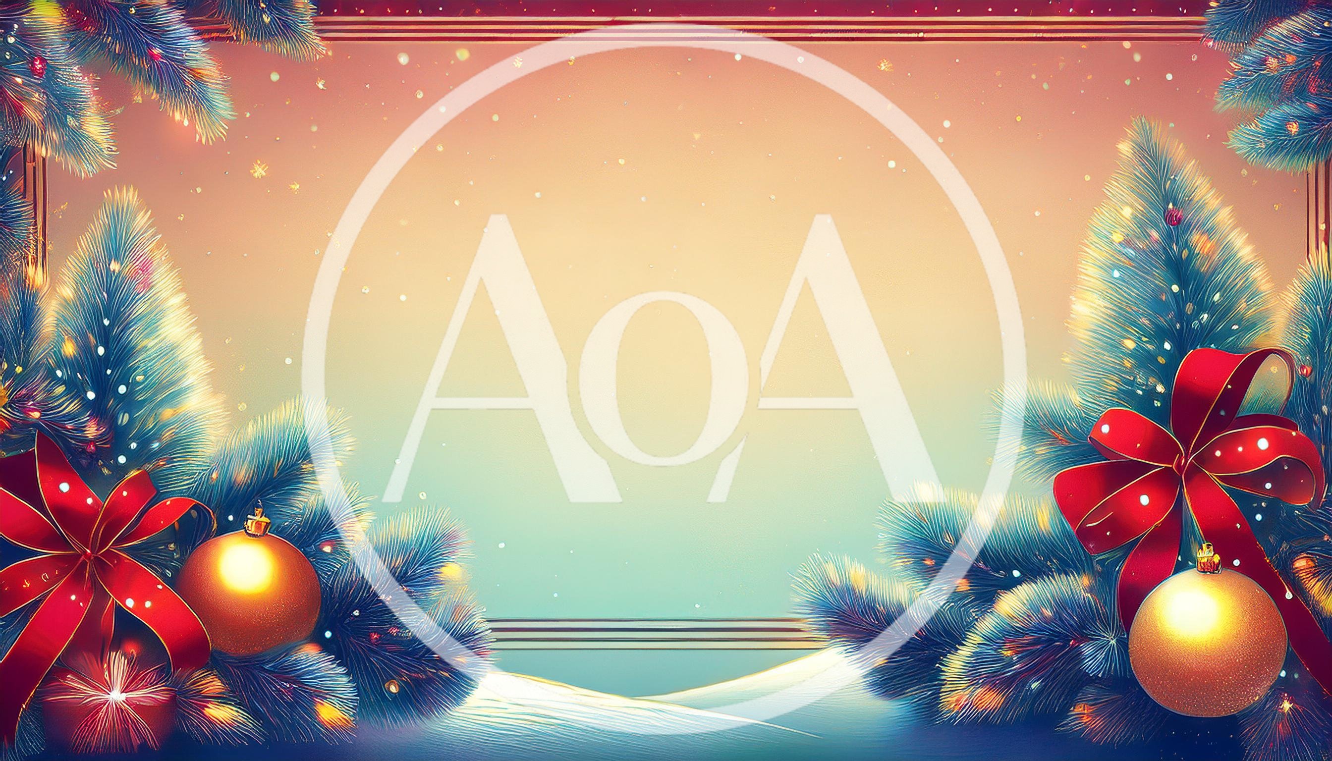 Christmas Holiday Background With Ornaments And Pine Branches
