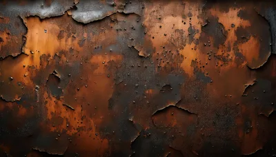 Weathered Metal Surface With Peeling Rust Texture