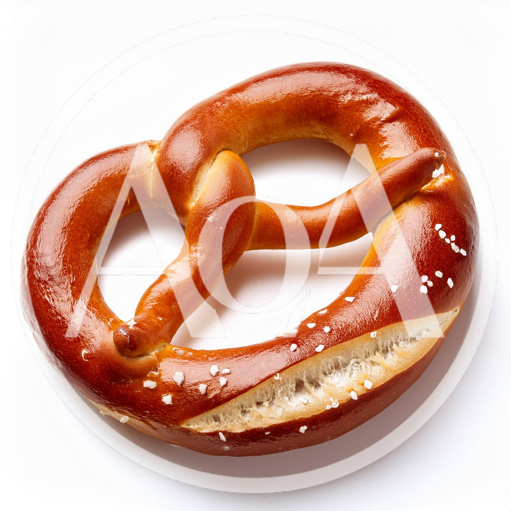 Freshly Baked Traditional German Pretzel With Coarse Salt