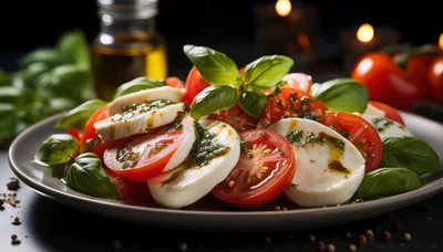 Fresh Caprese Salad With Tomato Mozzarella And Basil