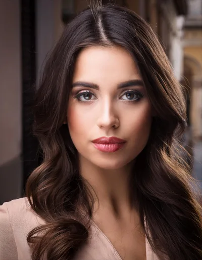 Portrait Of A Beautiful Young Woman With Long Hair