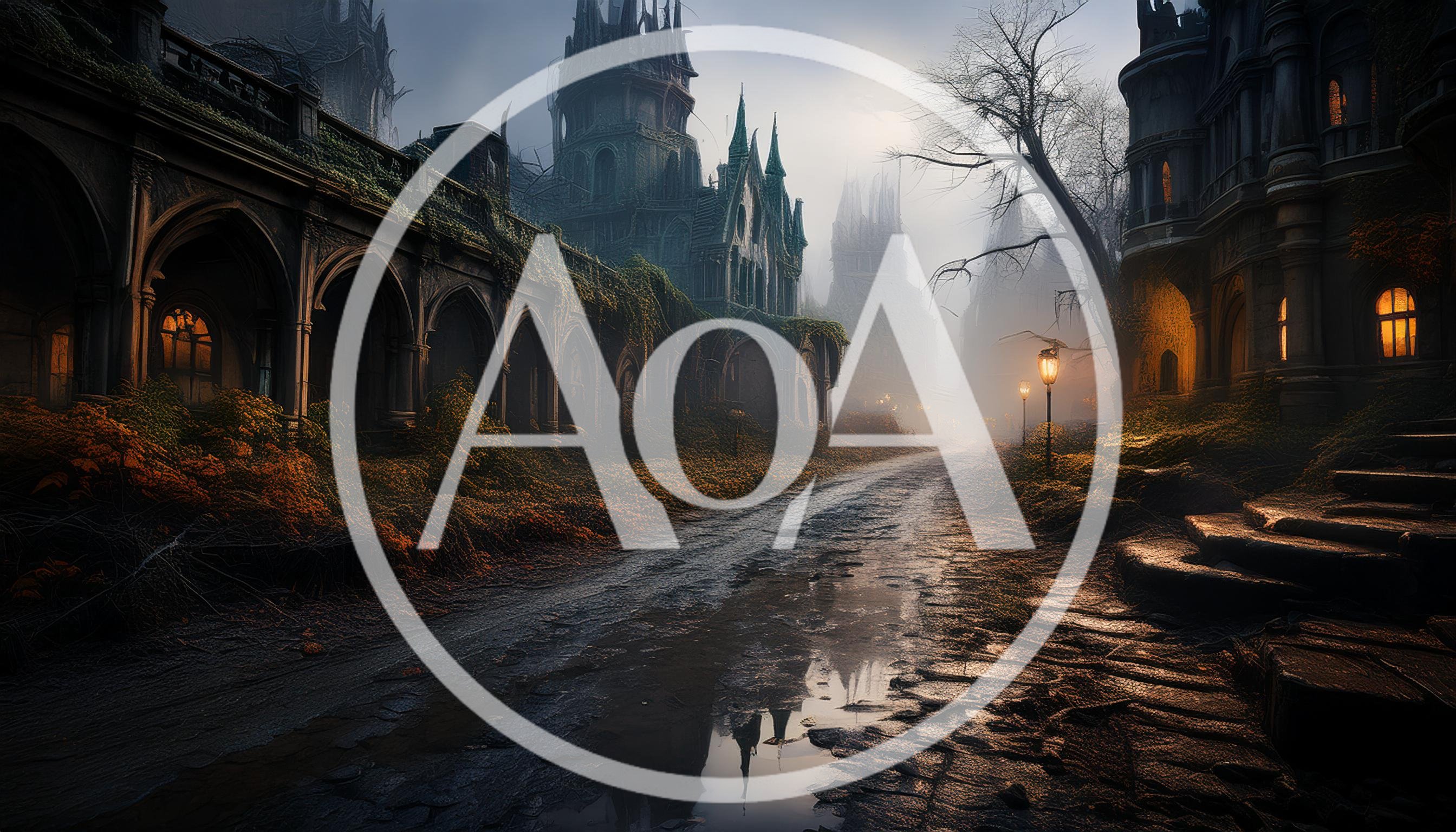Gothic Abandoned Street In A Foggy Haunted Town