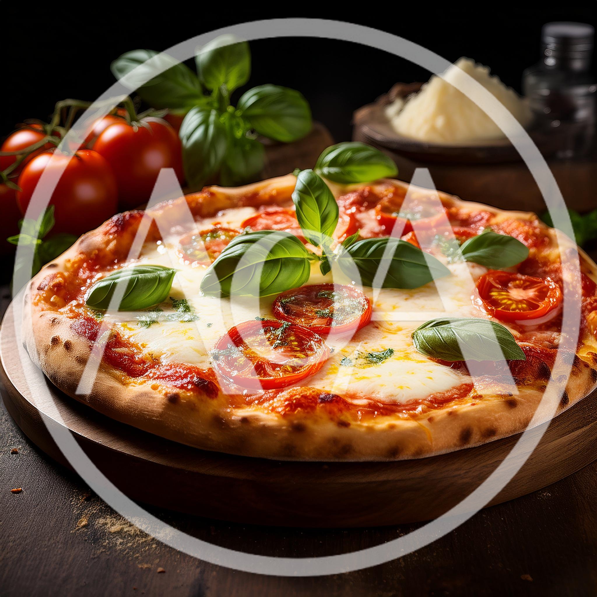 Fresh Margherita Pizza With Basil And Tomatoes