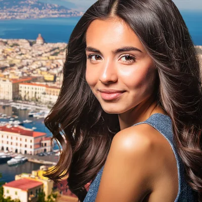 Portrait Of A Beautiful Young Woman In Naples
