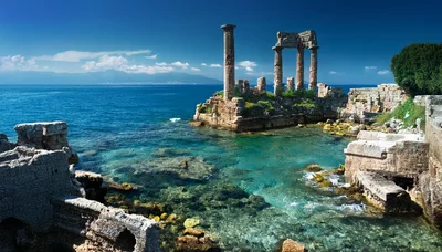 Ancient Temple Ruins Of Apollo In Side Turkey