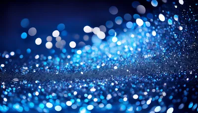 Abstract Blue Glitter Background With Bokeh Light Effects