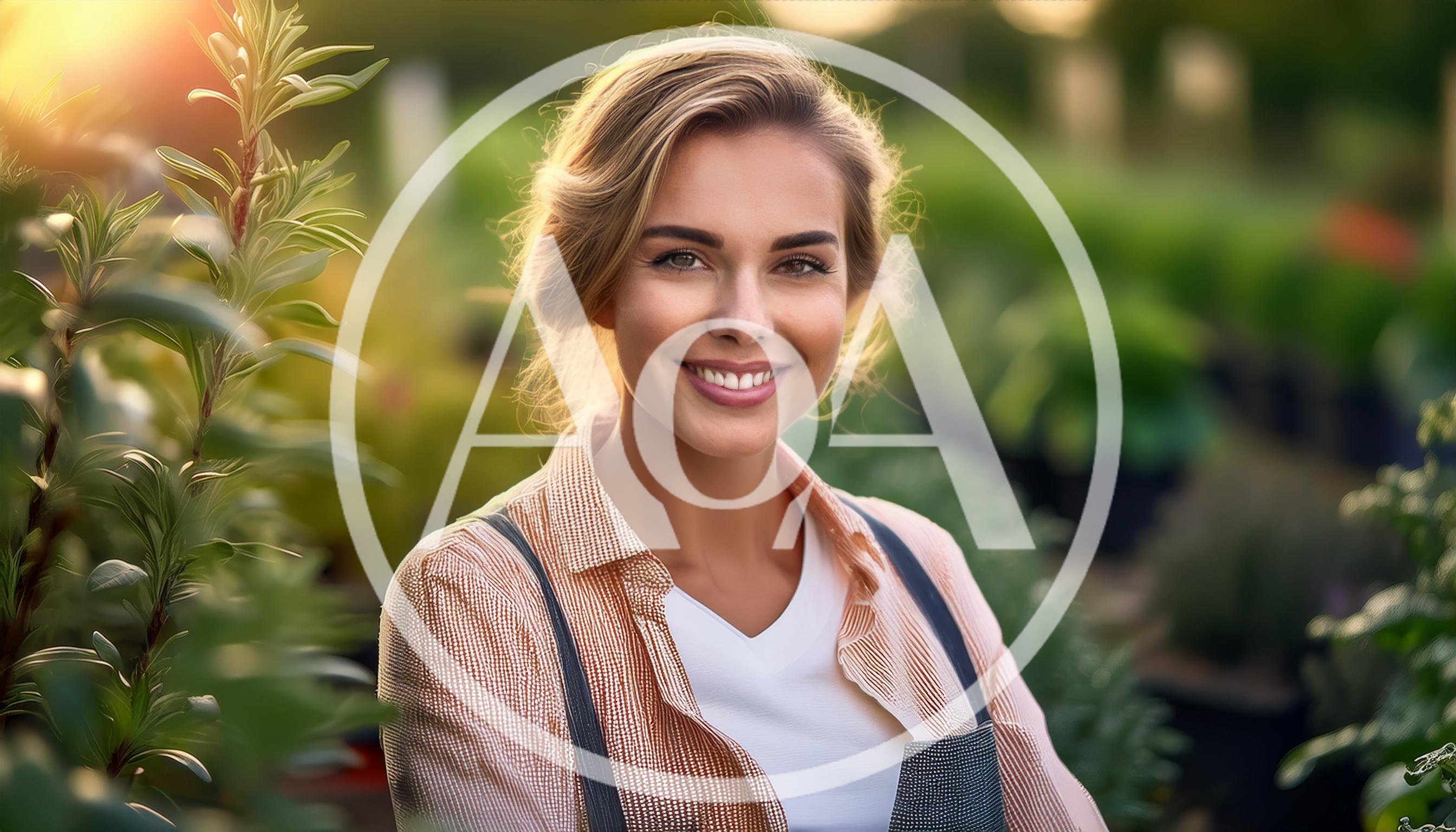 Smiling Female Gardener Standing In A Plant Nursery