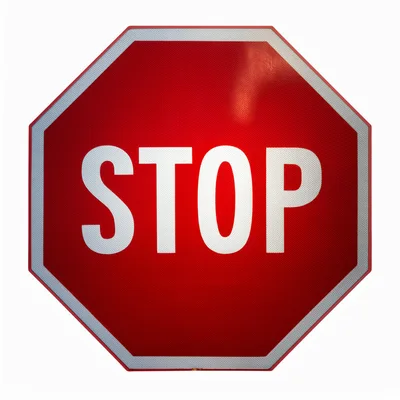 Standard Red Octagonal Stop Sign Isolated On White
