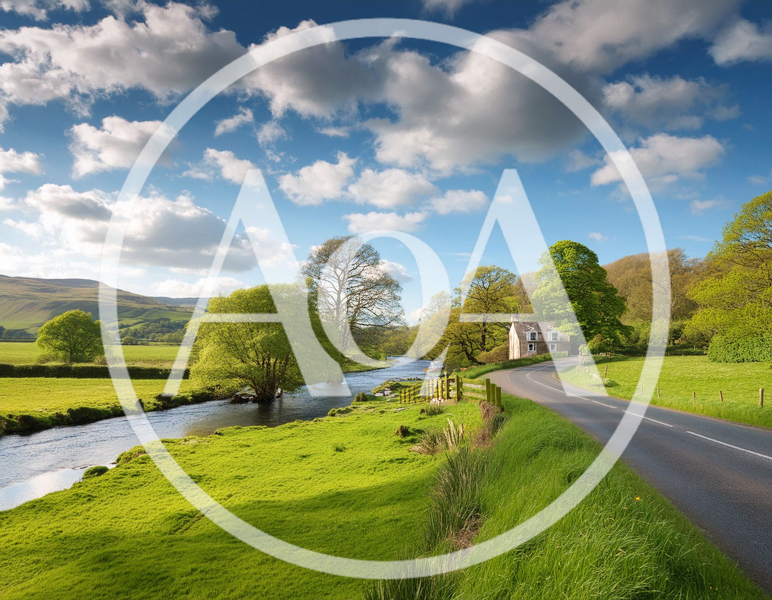 Scenic Country Road Beside A River In The Yorkshire Dales