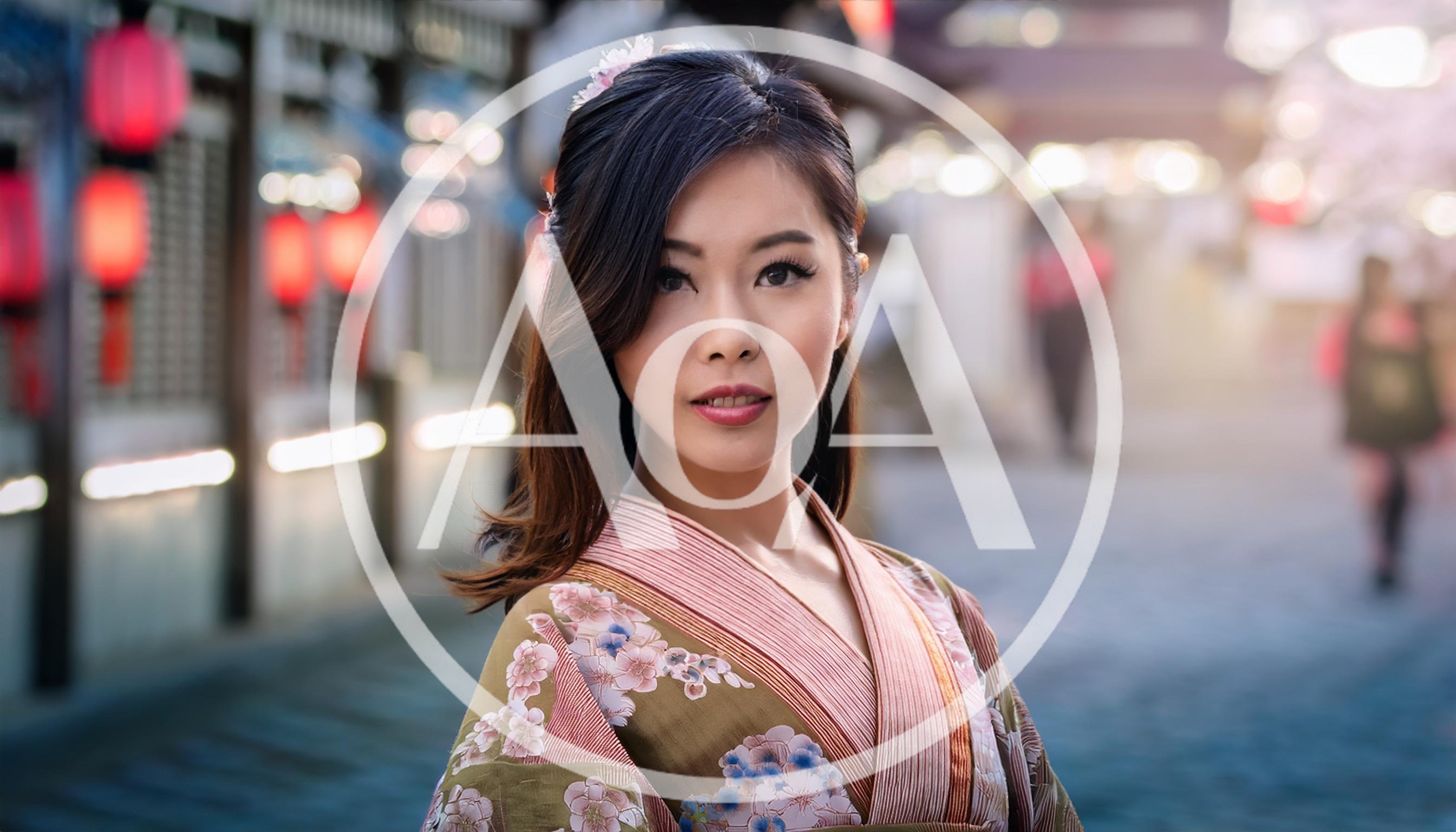 Young Japanese Woman Wearing Traditional Kimono