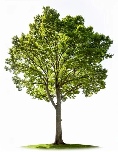 Large Deciduous Tree Isolated On White Background