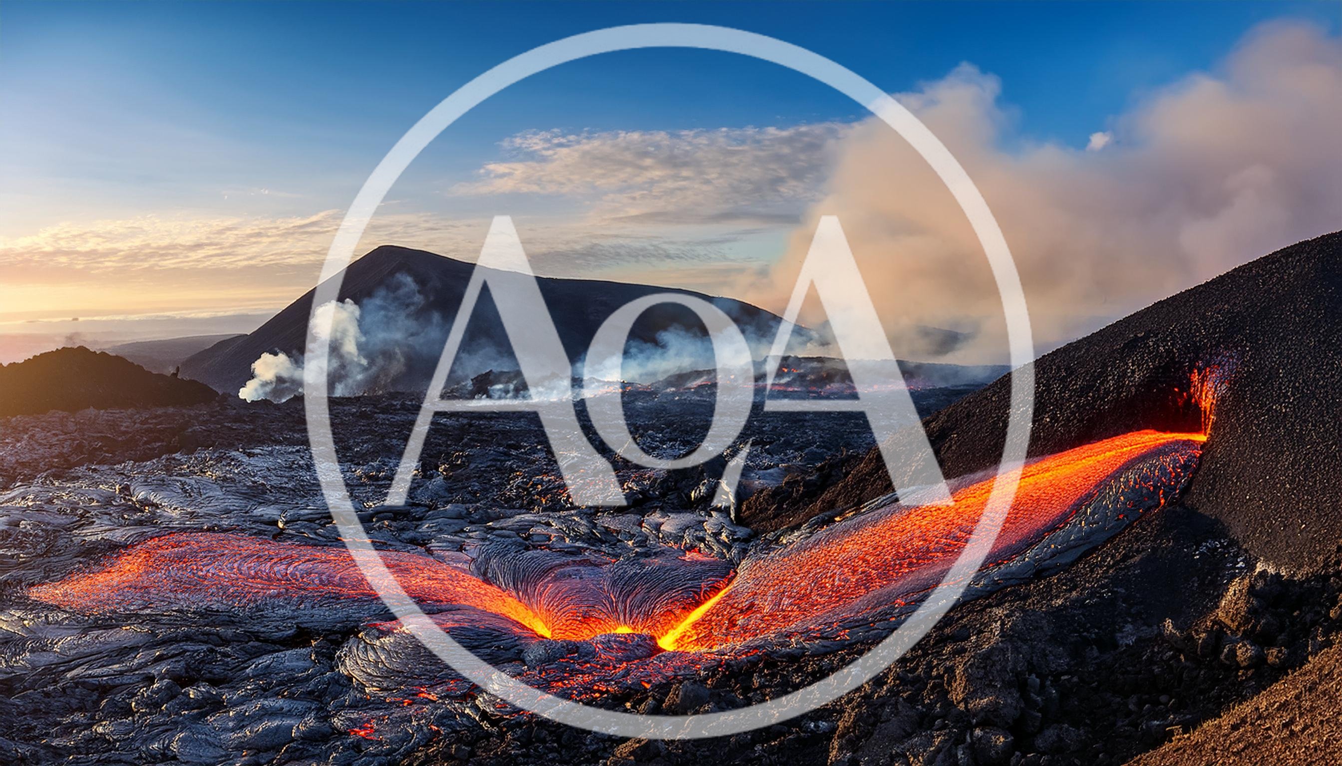 Active Lava Flow From Volcanic Eruption