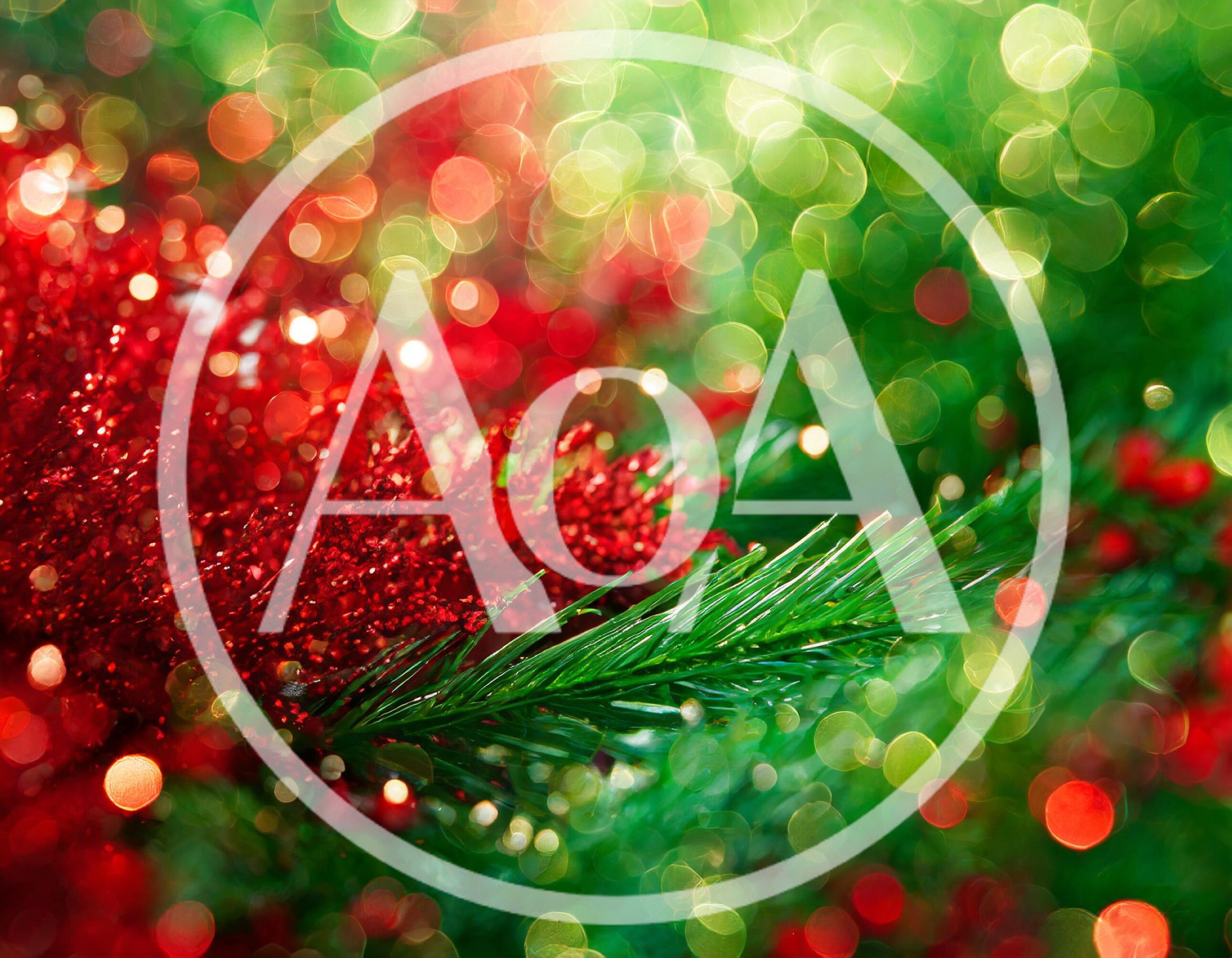 Festive Christmas Tree Branch With Red Glitter Decorations