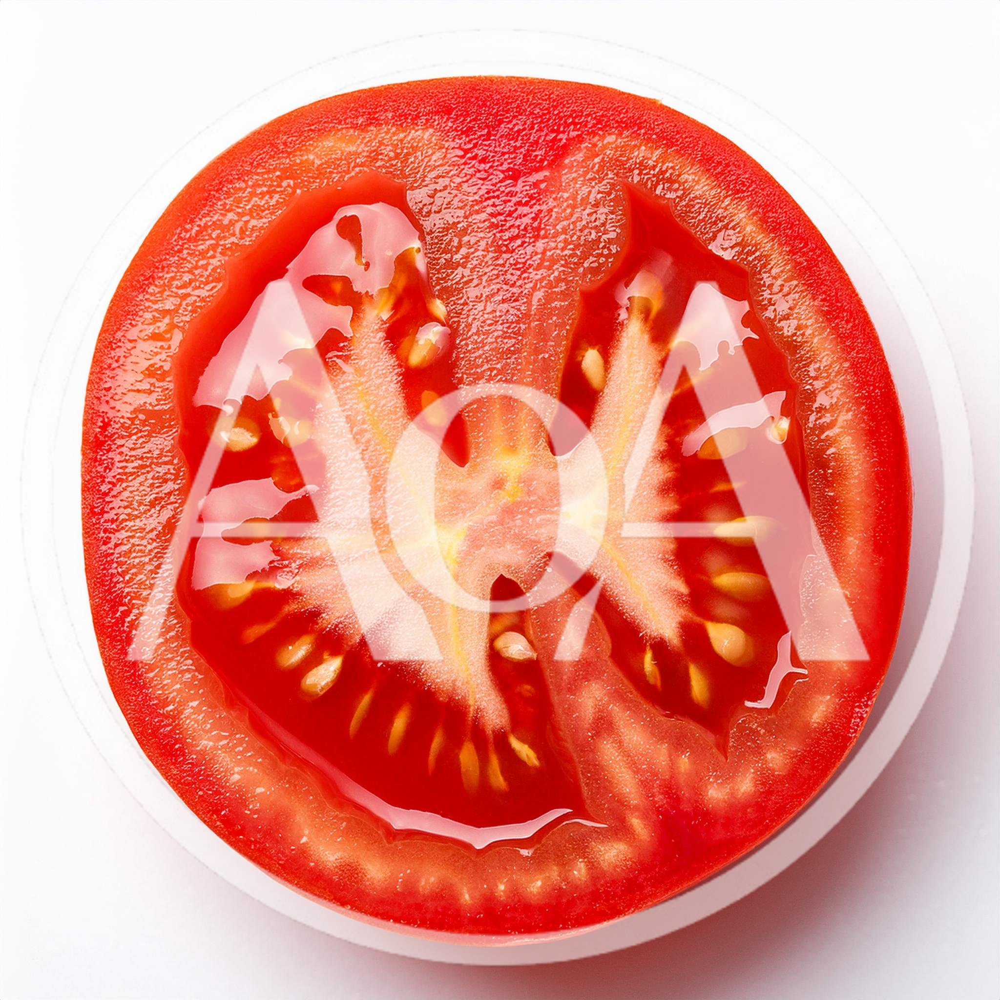 Cross Section Of A Fresh Red Tomato