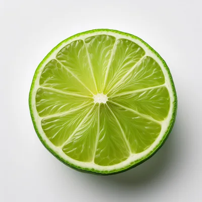 Fresh Cut Lime Half On White Background