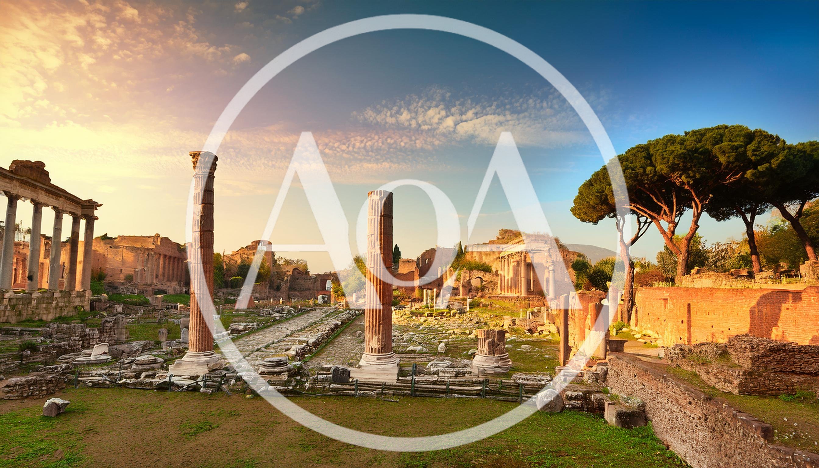 Ancient Roman Ruins At The Roman Forum In Rome