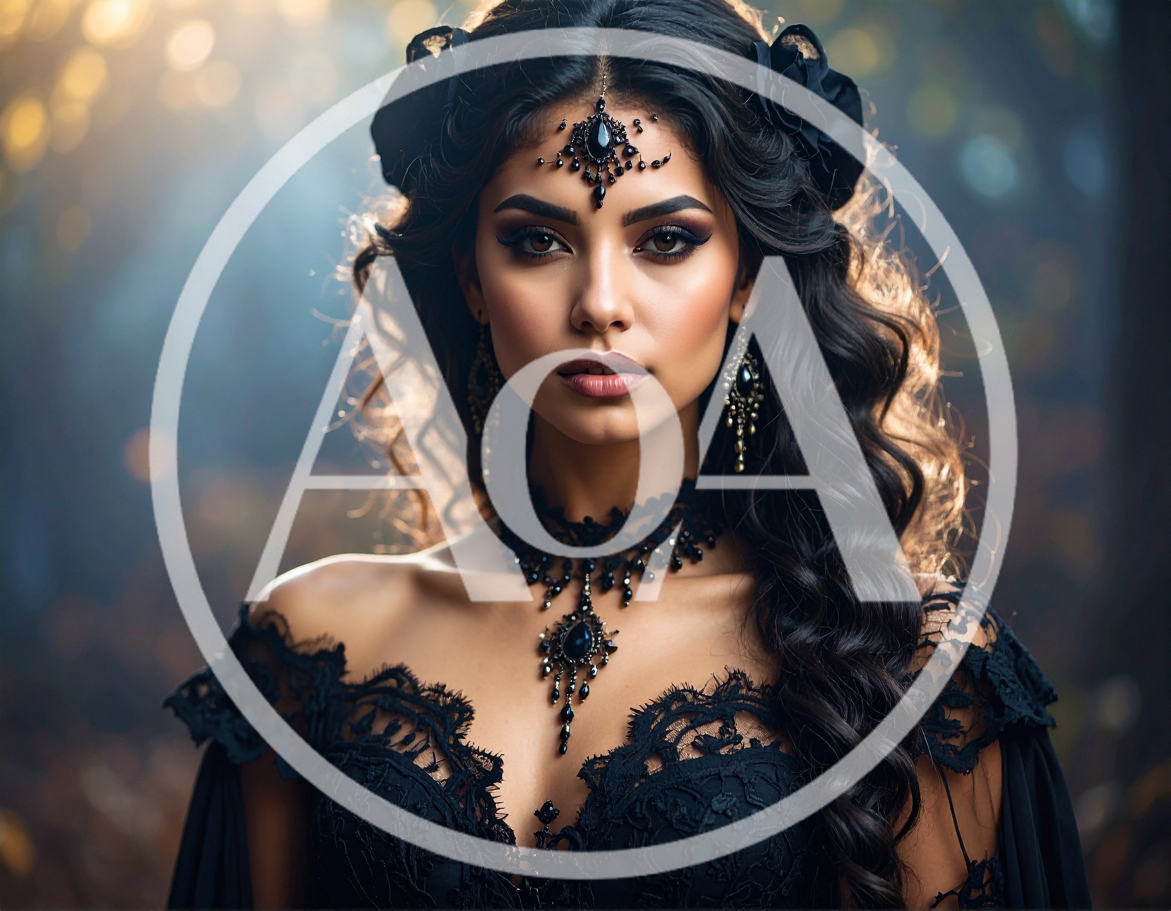 Portrait Of A Beautiful Woman In Gothic Attire