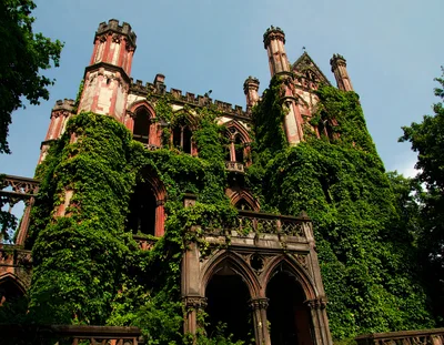 Abandoned Gothic Revival Mansion Overgrown With Ivy